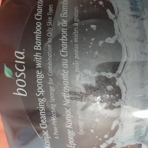2 New boscia Konjac Sponge bamboo Charcoal Sponge